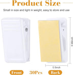 30 Pieces Self-Adhesive Clips Wall Tapestry Clips Sticky Plastic Photo Small Hanging Spring for Poster Photo Wall Teacher Student Home Applications(White)