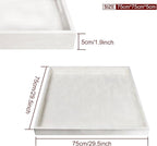 30 * 30 inches Leather Rectangle Serving Tray with Hole Handles,High-End Light Large Service Tray for Ottoman Tray, Tea, Food, Butler - Countertop, Kitchen,Family Dinner, Picnic(White)