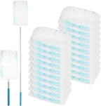 180° Microfiber Duster Refills with 5-Level Adjustable Telescopic Handle (12"-31"), 20 Count Heavy Duty for Swiffer Duster, Multi-Surface Dusters for Cleaning Furniture, Blinds, Electronics & Corners