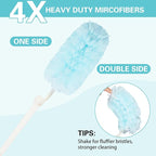 360° Duster Refills Kit for Swiffer Duster, 25 Pack & 1 Handle, Multi-Surface Dusters with 4X Microfibers. Efficient Duster Kit for Cleaning Pet Hair, Home, Office, Blinds, Furniture and More