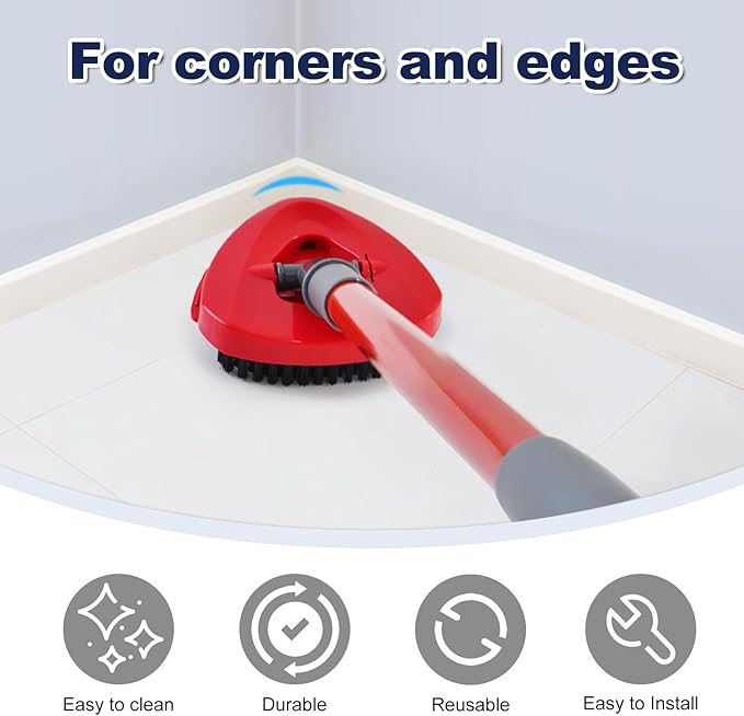 Scrubber Mop Head for Ocedar, Upgrade Scrub Brush for Ocedar, Spin Mop Scrub Brush Head for Ocedar RinseClean 2-Tank, More Bristles Scrub Brush Attachment for Bathroom, Deck, Kitchen Floor Cleaning