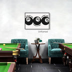 Black 8 Ball Poster, Lucky Me Lucky You Lucky Us Quote Canvas Wall Art, Playful Billiards Balls Picture Print, Retro 8ball Pool Painting for Bar Cart Game Room Man Caves Wall 12x16in Wrapped Canvas