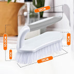 Lallisa 24 Pcs Scrub Brush for Cleaning with Handle Comfortable to Grip Heavy-Duty Flexible Stiff Bristles Scrubber Brushes Bulk for Shower Bathroom Carpet Kitchen Floor Tiles (Gray)