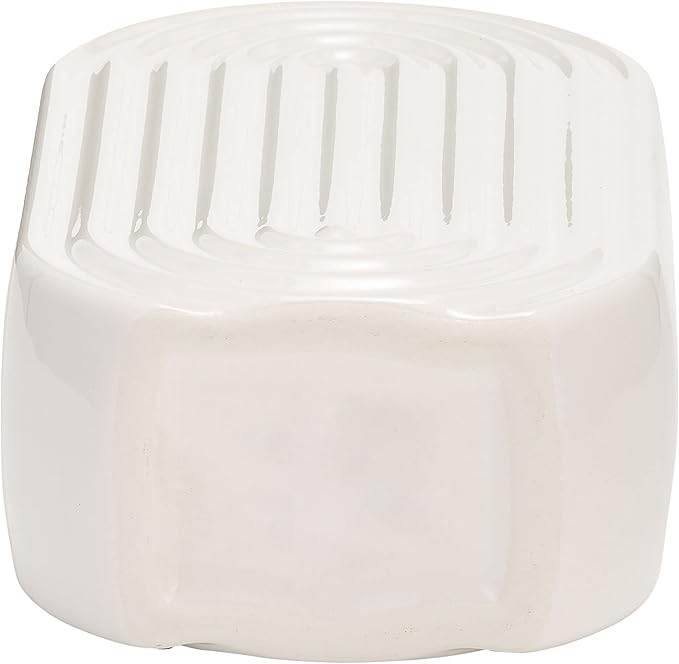 Sagebrook Home Boho Ceramic Vase - Embossed Arch Stoneware Flower Holder, Minimalist Modern Decor for Home, Office & Bedroom - 11" White