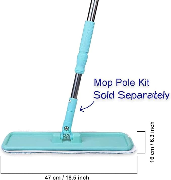 Microfiber Replacement Mop Pad, 18" x 6" Wet & Dry Home & Commercial Cleaning Refills, Reusable Floor Mop Pads (6 Pack)