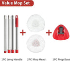 Microfiber Spin Mop Replace Head, Mops Base, Handle Compatible with O Cedar EasyWring 1-Tank Spin Mop Refills (New White-Centre 40% More (1-Tank System))
