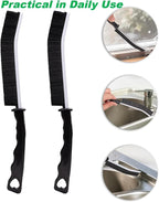 Crevice Cleaning Brush Hard Bristle Grout Brush Scrub Brush Toilet Brush Cleaning Tools Cleaning Supplies for Household Use Bathroom Kitchen 3 Pcs (Black&White)