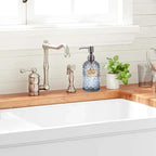 Bathroom & Kitchen Glass Hand and Dish Soap Dispenser with 304 Rustproof Stainless Steel Pump (Grey-2pack)