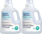 The Clean People Liquid Fabric Softener - Softens & Removes Static Cling - Vegan (100 Fl Oz, Fresh & Clean)