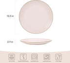 famiware Jupiter Dinner Plates Set of 6, 10.5 Inch Plate Sets, Microwave and Dishwasher Safe, Scratch Resistant, Kitchen Plates Perfect Serving Dishes, Light Pink