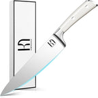 Japanese Chef Knife 8 Inch Professional for Kitchen, High Carbon Stainless Steel Chopping Knife for Vegetable, Razor Sharp Cooking Knife for Meat Cutting with Full-tang Handle