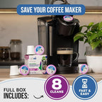 Keurig Compatible Cleaning Pods. 8 Rinse Pods Cleaner Kit. Eco Friendly, Removes Stale Coffee Residue & Stains. Keurig 1.0 & 2.0 Coffee Makers.