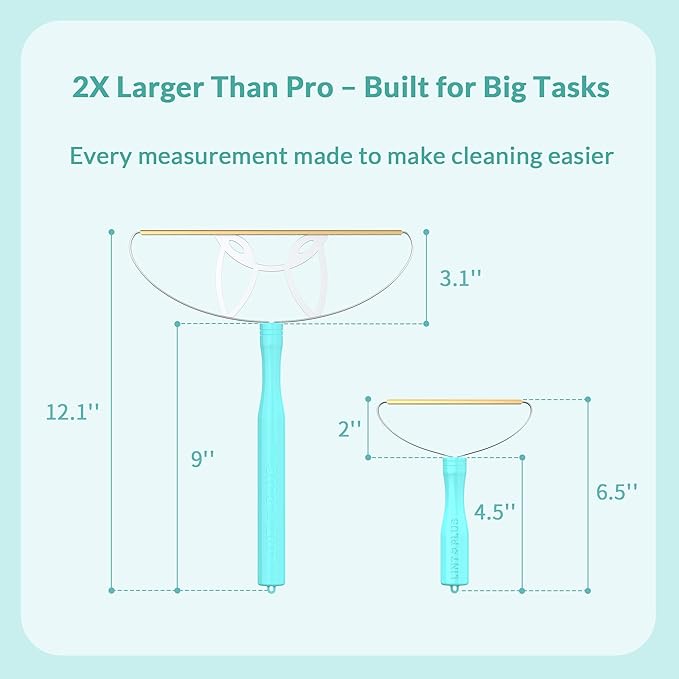 Pet Hair Removal Tool Kit-Max and Pro-by LINTPLUS(Pet Hair Remover),Cat Hair Remover and Carpet Scraper-Easy Dog Hair Remover for Carpeted Stairs & Rugs-Gets Every Hair!