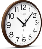 Wall Clock, Classic Wood Style Finish, 11 Inch Non-Ticking Silent Battery Operated Analog Clock, Ideal Retro Decor for Home, Bedroom, Living Room, Kitchen, Bathroom, Office(Wood Brown)