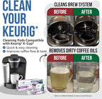 Keurig Compatible Cleaning Pods. 24 Rinse Pods Cleaner Kit. Eco Friendly, Removes Stale Coffee Residue & Stains. Keurig 1.0 & 2.0 Coffee Makers.