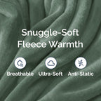 Ultra Soft Fleece Blanket King Size - Flannel Fleece Luxury King Blanket - Lightweight for Couch Bed Chair - Thick, Warm & Breathable - All Season Cozy Fuzzy Anti-Static Microplush Bedding, Sage Green