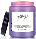 M&SENSE Santal Spruce Christmas Coconut Soy Candles for Home Scented, 19.4oz 110 Hour Slow Burning Large Candle Gift for Stress Relief, Meditation, Relaxing SPA, Best Smelling Christmas Gifts