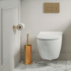 DOWRY Anti-Hand Off Toilet Plunger with Holder for Bathroom,Powerful Efficient Force Suction Cup,Heavy Duty, Deep Cleaning, Gold Brushed