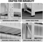 Storage Shelves Heavy Duty, Metal Garage Shelving Units, 4 Tier Storage Rack Shelf, Steel Industrial Shelving, Adjustable Standing Shelf for Basement/Warehouse (White, W59.06*D19.69*H78.74)