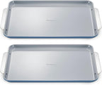 Caraway Non-Stick Ceramic Large Baking Sheet Duo - Naturally Slick Ceramic Coating - Non-Toxic, PTFE & PFOA Free - Perfect for Baking, Roasting, and More - Large (18" x 13") - Slate