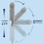 Bona High Performance Dusting System - 1 Extendable Handle, 3 Disposable Dusters, 1 Reusable Duster, & 1 Storage Bag - Extendable Dusting Kit