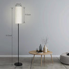 Floor Lamp for Living Room, Modern Standing Lamps with Lampshade, Minimalist Tall Lamp with Chain Switch for Living Room, LED Bulb Included (Beige Shade-RGB Bulb)