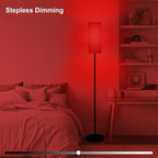 Floor Lamp with Red Light - 670nm Red Night Light for Sleep, 3CCT LED Standing Lamp with Remote, Dimmable Modern Floor Light with Timer and Memory, Sturdy Iron Base, Linen Shade, for Bedroom