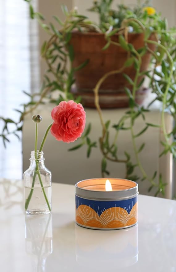 Paraffin-Free Scented Candle, Tin Candles, Birthday Gifts for Women & Men, 30-Hour Burn Time (Lemon Verbena, 6 oz)