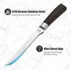 imarku Boning Knife, 6 Inch German High Carbon Stainless Steel Fillet Knife, Perfect for Meat Cutting, Pakkawood Handle, Gifts for Women and Men
