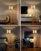 Lightdot 70IN Black Floor Lamp Dimmable Linen Shade LED Floor Lamps with 3000K for Wedding/Party,350 Degree Swing Arms, Modern Tall Lamp for for Reading, Sewing, and Craft (Bulbs Included)