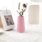 All Pink Ceramic Vase, GUKJOB Small Cute Flower Vase for Pampas Grass, Home, Living Room, Dining Table, Farmhouse, Office Decor, Bedroom, Table, and Kitchen Shelf (All Pink)