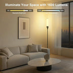 LED Floor Lamp for Living Room, Smart Floor Lamp with Bluetooth Speaker and White Noises, 1600LM Bright Modern Standing Lamp with Music Sync, Remote Control, RGB Corner Lamp for Bedroom, Office