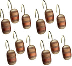 Zahari Home 13pc Contempo Bathroom Shower Curtain Sets Luxury Classic Shower Curtain & 12 Shower Curtain Hooks Contemporary Fabric Shower Curtain Unique Design Stylish Striped Shower Curtain Set