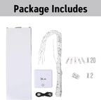 Money Tree Gift Card Holder 24 LED Birch Tree Lamp Battery/USB Powered Light Up White Trees Gift Card Holder with 22 Clear Clips for Photo Birthday Fall Thanksgiving Halloween Christmas