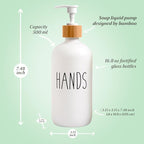 2 Pack White Glass Soap Dispenser Set for Kitchen Sink, Hand and Dish Soap, Matte White Finish, Rustic Decor