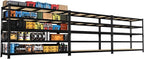 PrimeZone 60" W X 24" D X 72" H Heavy Duty Garage Storage Shelves - Adjustable Metal Shelving Unit, 5 Tier Industrial Shelves for Storage Standing Utility Rack for Warehouse, Basement, Black, 3 Pack