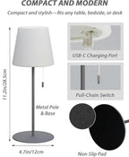 uuffoo Cordless Rechargeable Outdoor Table Lamp, Dimmable Shower Lamp for Living Room, Bedroom, Bathroom, Patio, Restaurant, Small Modern Desk Light with RGB Color Changing, Warm White & Candle Mode