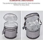 HOMEST 2 Compartments Carry Bag for 8 Quart Instant Pot, Pressure Cooker Travel Tote Have Accessory Pockets for Spoon, Measuring Cup, Steam Rack, Insulated Carrier with Easy to Clean Lining, Grey