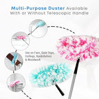 Fuller Brush Fuzzy Fan Duster – Dust & Clean Ceiling Fans, Walls, Woodwork – Polystatic & Microfiber Grabs & Holds Dust, Lint, Cobwebs & Dirt - Fan Duster Head Only (Teal)