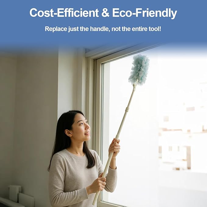 Replacement Handles Compatible with Swiffer Duster Refill, Swiffer Duster Extended Handle,Foldable & Extendable Dust Handle Only(White 3pcs)