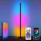 Led Floor Lamp,RGB LED Corner Lamp with App and Remote Control, Smart Modern Floor Lamp with 16 Million DIY Colors, DIY Modes and Music Sync, Standing Lamp for Living Room, Bedroom