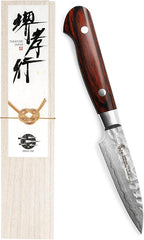 Sakai Takayuki 【The knife brand favored by Japanese chefs】 Damascus Paring Petty Prep Japanese Knife 3 inch (MPN DP80)