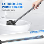 uptronic 2 Pack Toilet Plunger with Holder, Unique Plunger with All-Angle Design, Plungers for Bathroom for 5.7-inch Toilet Drain, Toilet Plunger Heavy Duty (Grey)