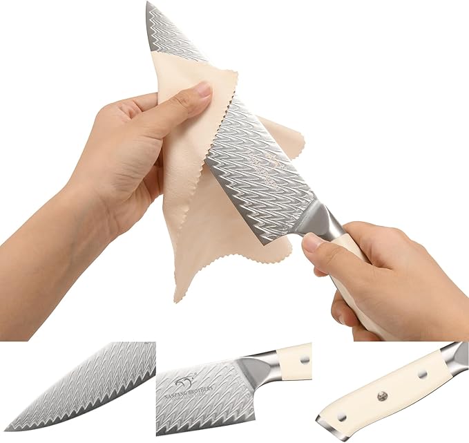 NANFANG BROTHERS Damascus Knife Sets, 10 Pieces for Kitchen with Block, Kitchen Knife Set with Block, ABS Ergonomic Handle for Chef Knife Set and Kitchen Shear