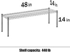 14" Deep x 48" Wide x 14" Height Wire Shelving Kit | 1-Tier | NSF Commercial Storage Rack Unit