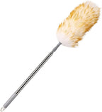 Lambswool Duster for Cleaning with Non-Slip Handle 98.4" Removable Retractable Feather Duster for Cleaning Ceiling Fans Window Blinds Interior Roof Furniture(1PCS)