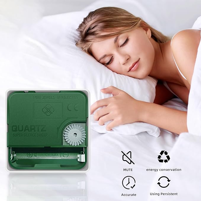 Wall Clock, 11 Inch Non-Ticking Silent Battery Operated Quartz Analog with LCD Display for Perpetual Calendar and F° Temperature, Ideal Modern Home, Bedroom, Kitchen, Office Décor (Sliver)