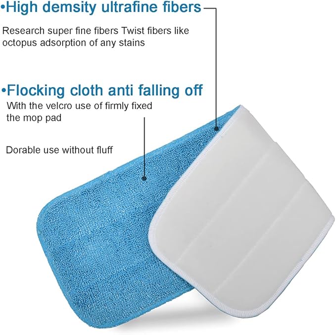 Microfiber Replacement Mop Pads, 18" x 6" Wet & Dry Home & Commercial Cleaning Refills, Colorful Reusable Floor Mop Pads, Washable Floor Cleaning Pads, 6 Pack