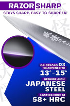 Dalstrong Chef Knife - 8 inch - Phantom Series - Japanese High-Carbon AUS8 Steel Kitchen Knife - Red G10 Handle - Cooking Knife - Kitchen Knife - w/Sheath