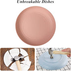 Wheat Straw Plates Lightweight Unbreakable Dinner Dishes Plates Set Dishwasher & Microwave Safe (Extra Large 8 Pack 10')